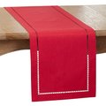 Saro Lifestyle SARO 9738.R1472B 14 x 72 in. Oblong Red Laser-Cut Hemstitch Table Runner 9738.R1472B